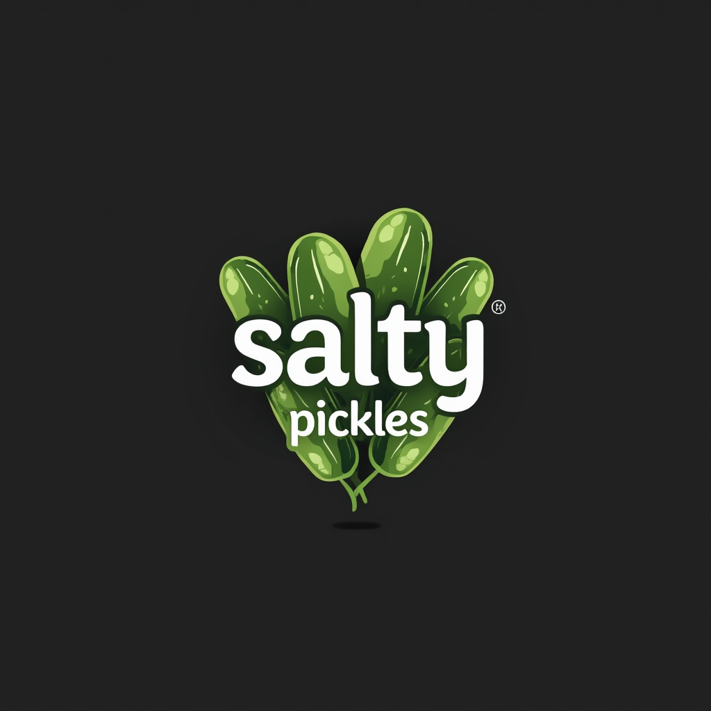 Salty Pickles Food Brand Logo